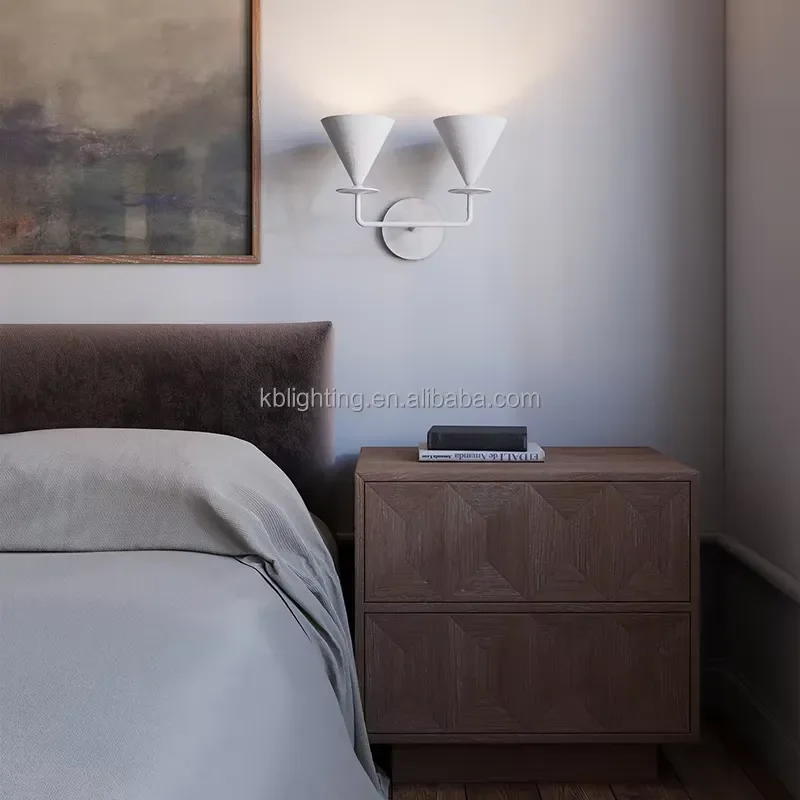 French Retro Decorative Wall Lights indoor Minimalist Cone-Shaped Wall Lamp for Bedroom Bedside Living Room Corridor