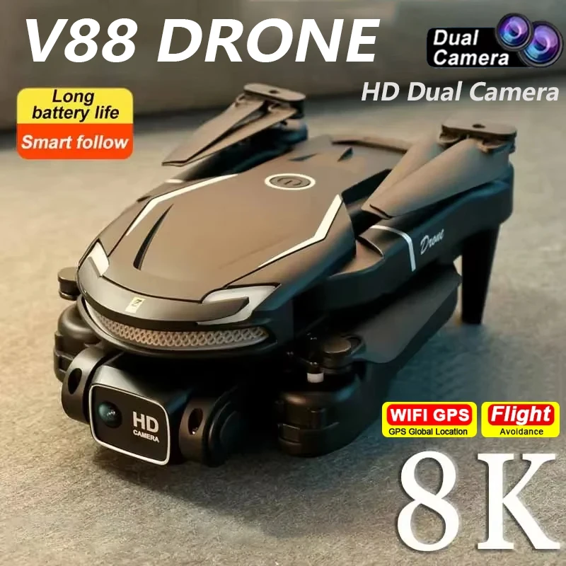 

2025Новый оригинальный V88Drone 8K 5G GPS Профессиональный HD аэрофотосъемка с дистанционным управлением Самолет HD Двойная камера Квадрокоптер Игрушечный БПЛА