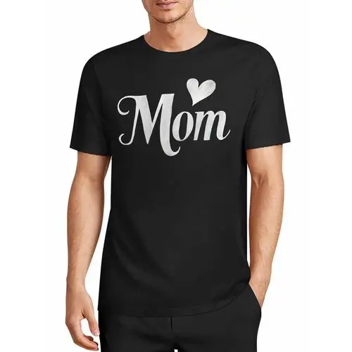 Elegant Handwritten Mom's Love Black and White Printed T-Shirt