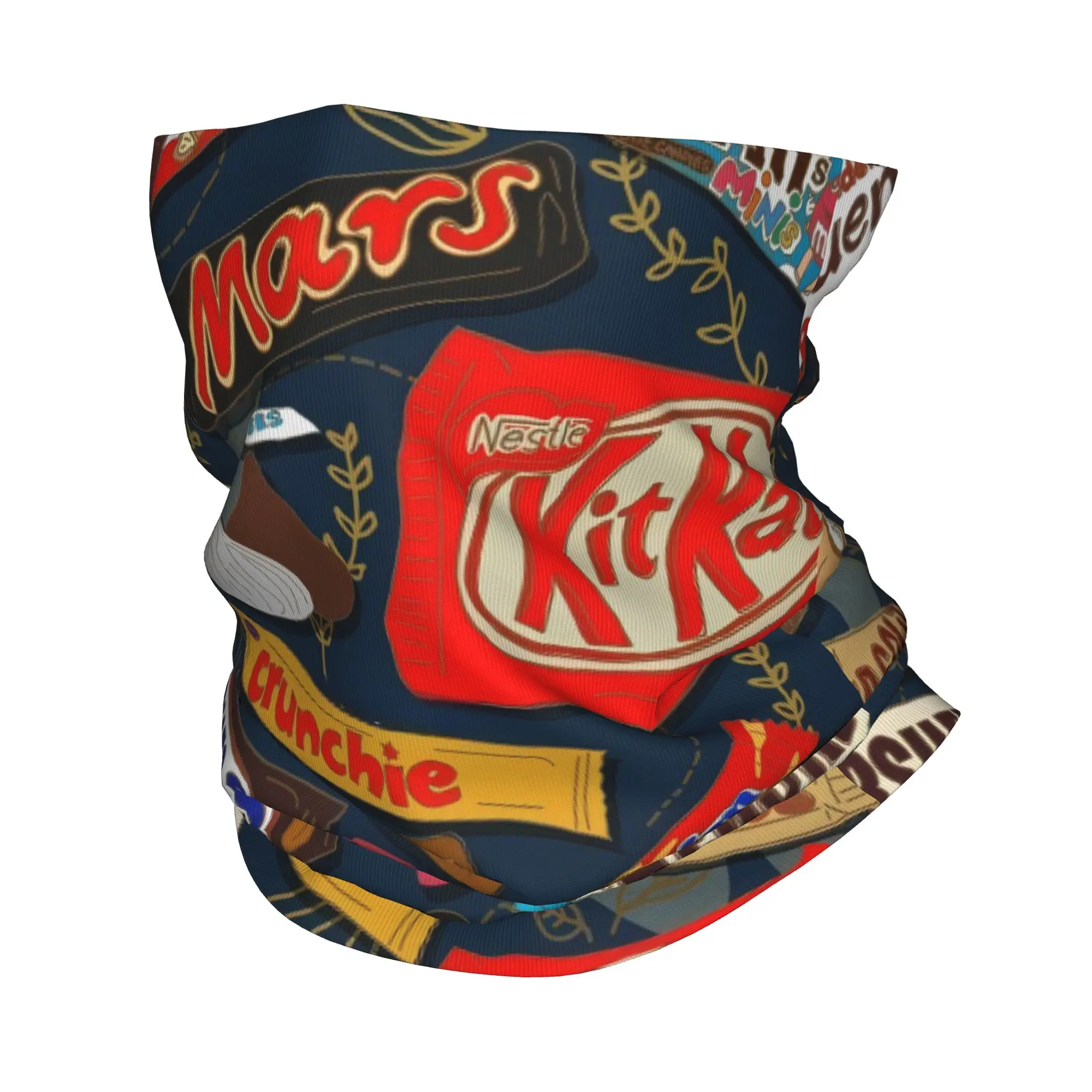 Varios dulces: Kinder Joy, Hershey's, KitKat, Mars, Bandana Cover Club, Kinder Face Scarf, Pañuelo para la cabeza para senderismo, para adultos, para todas las estaciones.