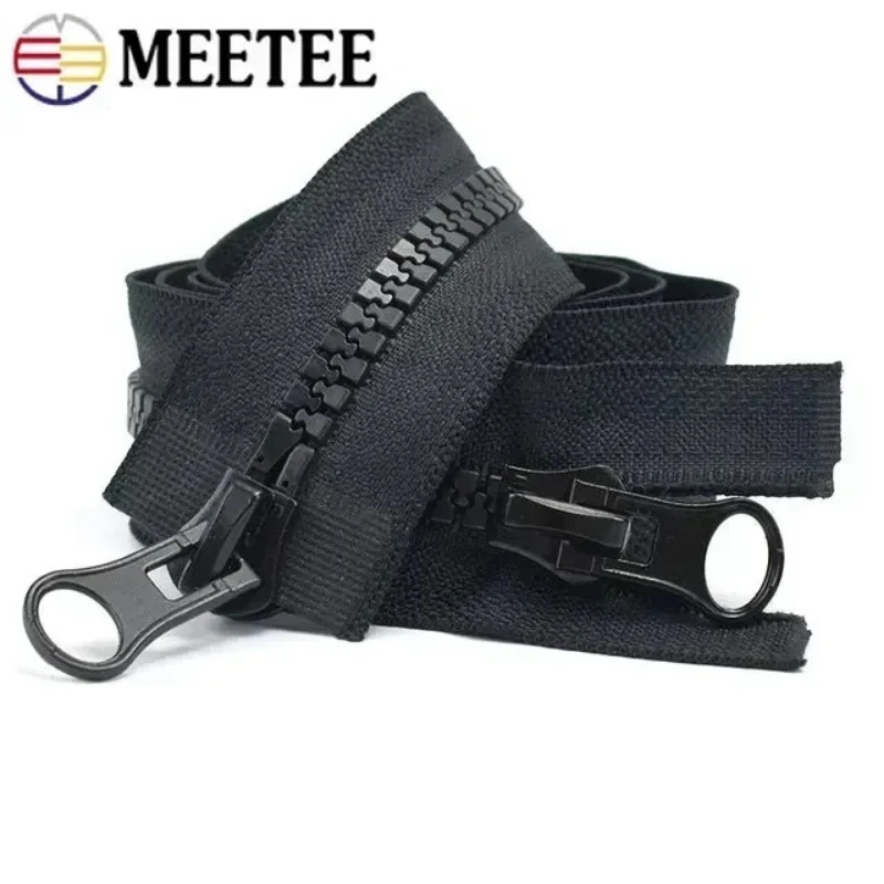 5 #   8 #   Doppelschieber-Harz-Reißverschluss 60-250cm, offener Reißverschluss, Ersatz-Reißverschlüsse für Kleidungsstücke, Jackenverschluss-Reißverschlüsse, Reparatur-Set, Nähzubehör