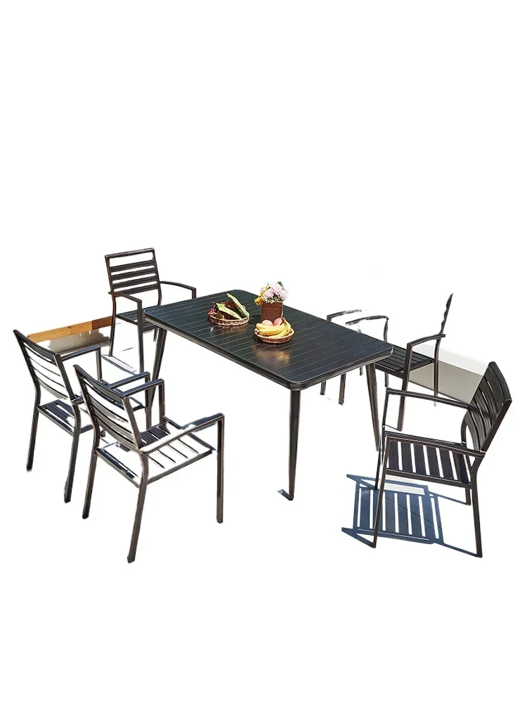 Outdoor table and chair courtyard aluminum alloy combination garden outdoor leisure open-air terrace all-iron rust-proof
