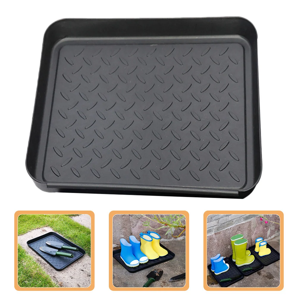 

4Pcs Boot Tray Long Heavy Duty Shoe Floor Tray for Entryway Mudroom Garden Waterproof Design Easy Clean Home Decor Black