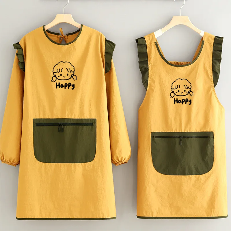 

Водонепроницаемый фартук-накидка для молодежи, защитный от пыли, для кухни и уборки дома, с защитой для талии, аналог комбинезона