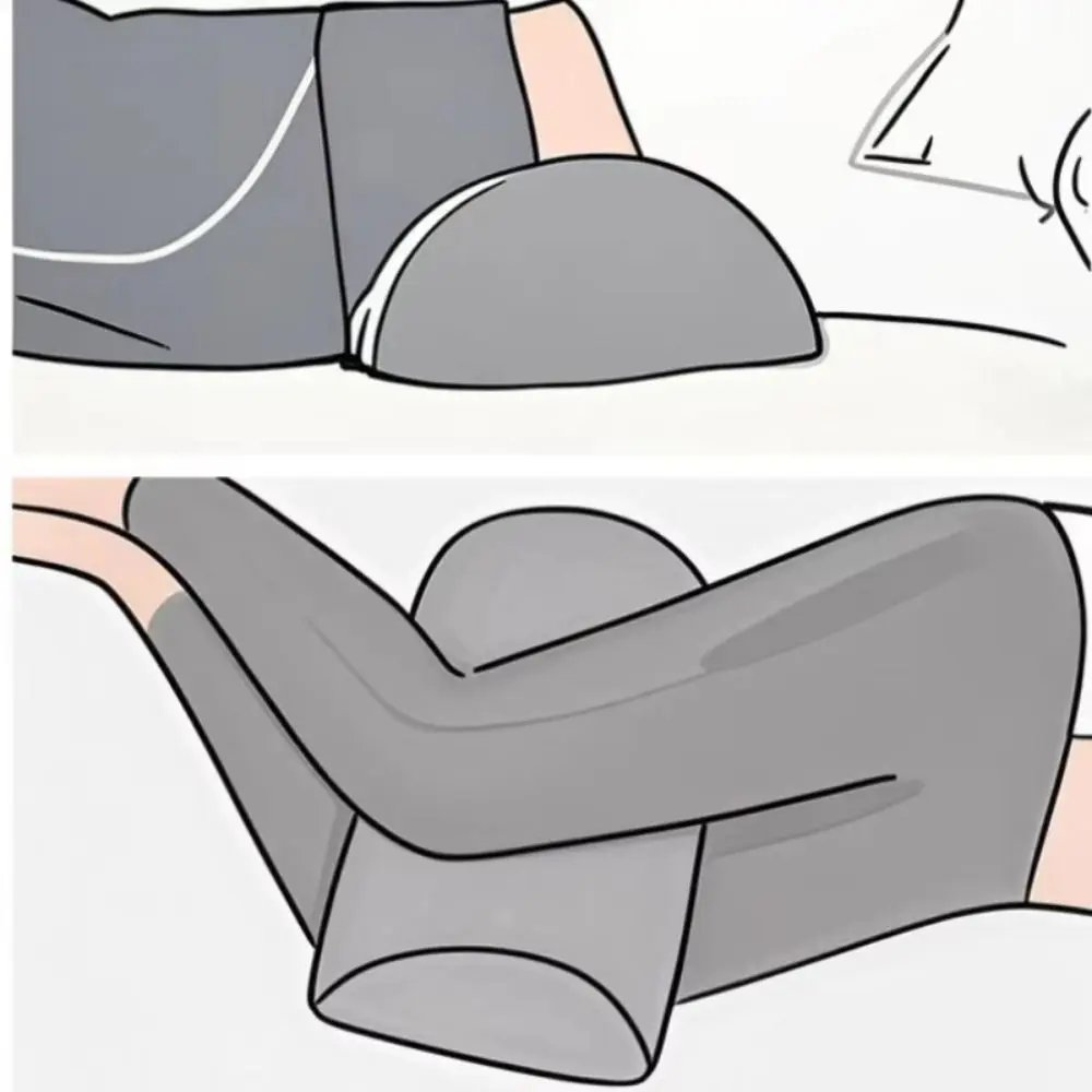 

Half Cylinder Half Moon Bolster Pillow Ergonomic Removable Cover Leg Pillow Washable Cover Slow Rebound Semi-Roll Knee Pillow