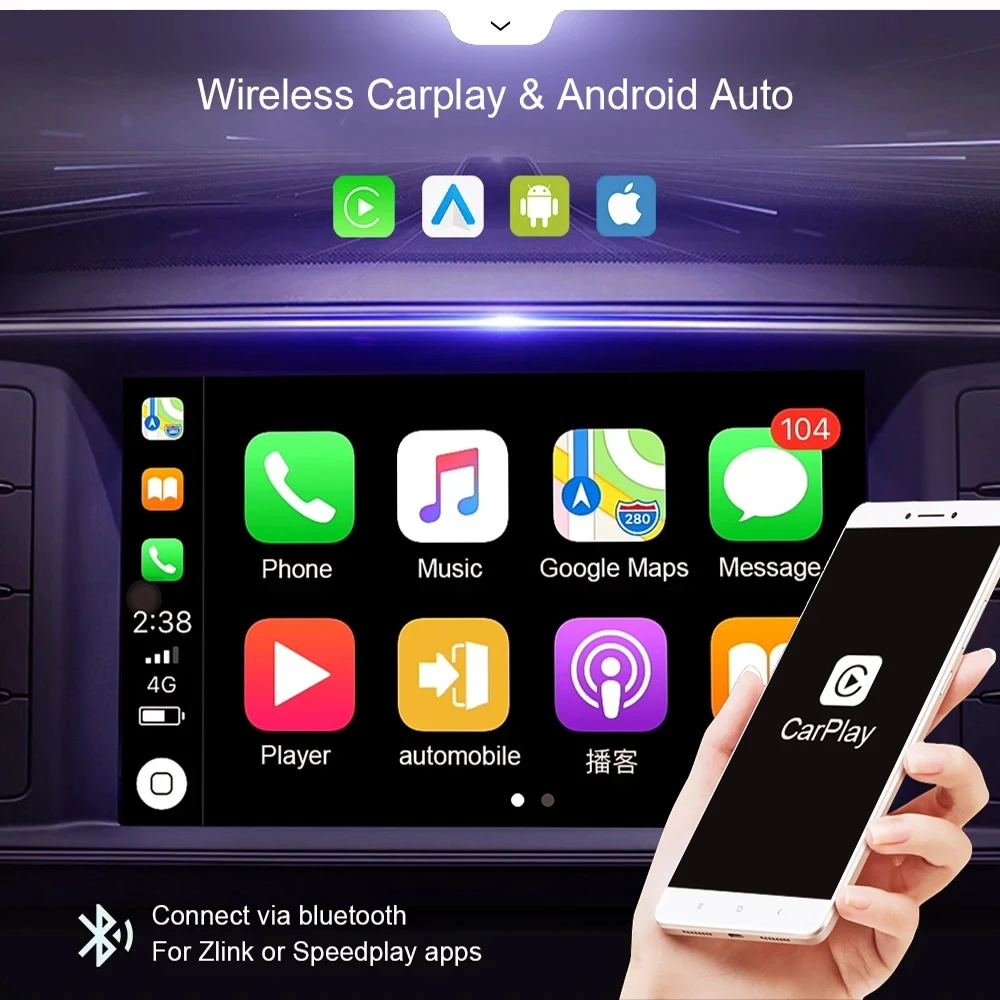 Autotop Android 12 8G+128G Car Radio For Audi Q7 2005-2015 Wireless Carplay GPS Navigation Multimedia Player 10.25\