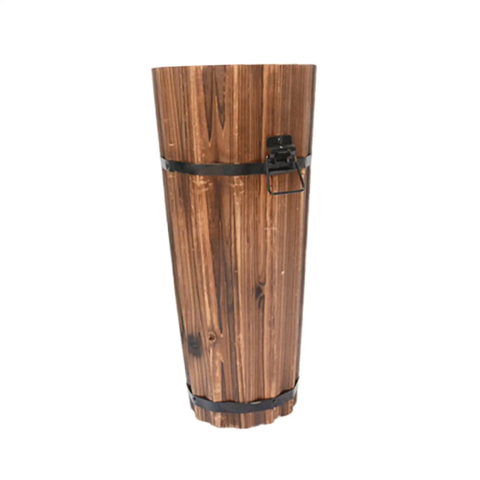 Maceta de Madera con Diseño Vintage, Tipo Barril, con Orificios de Drenaje para Jardín, Patio y Uso en Interiores