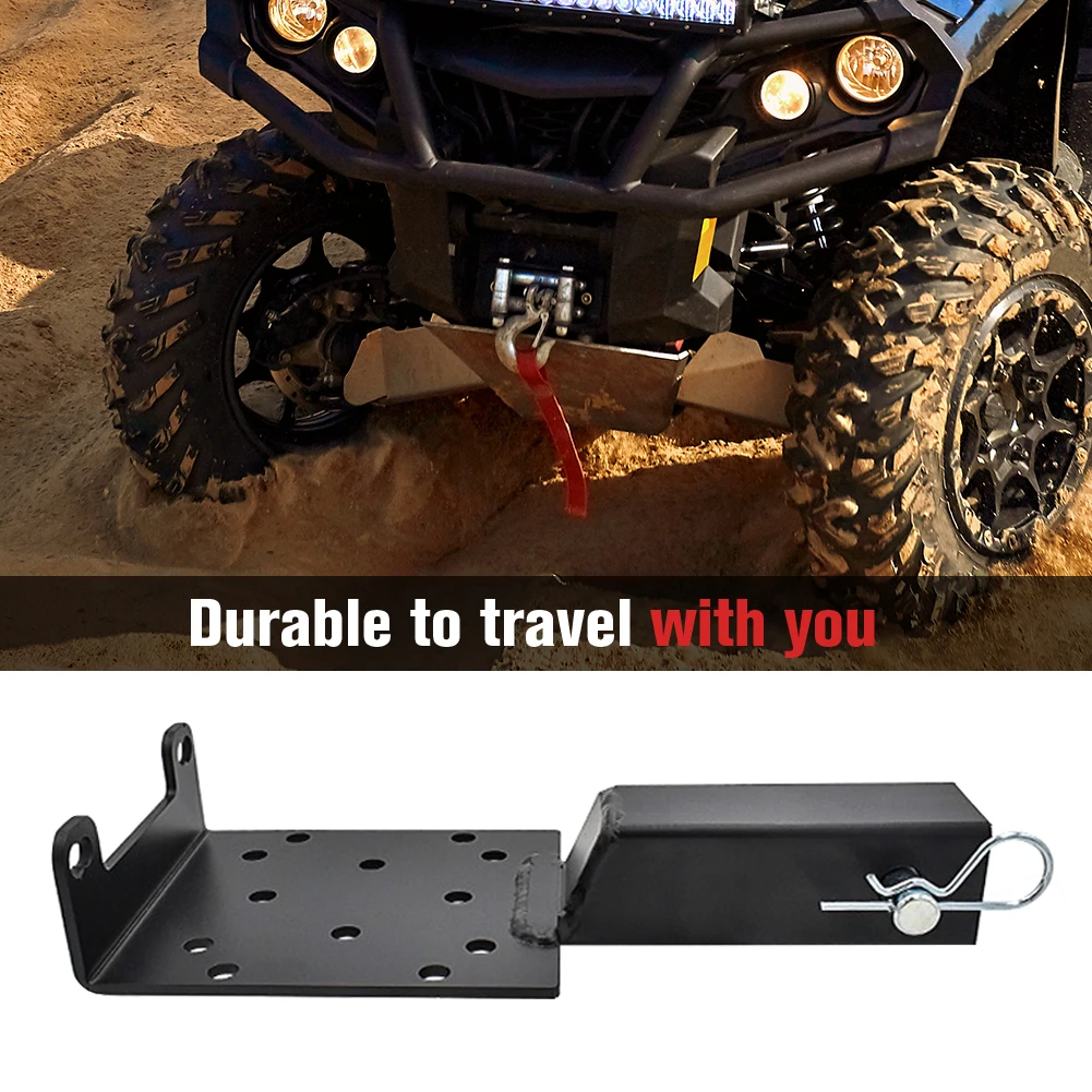 

Modified Winch Fixing Plate Carbon Steel Universal Winch Rack Wear Resist Trailer Hitch Mounting Plate for Car Accessories
