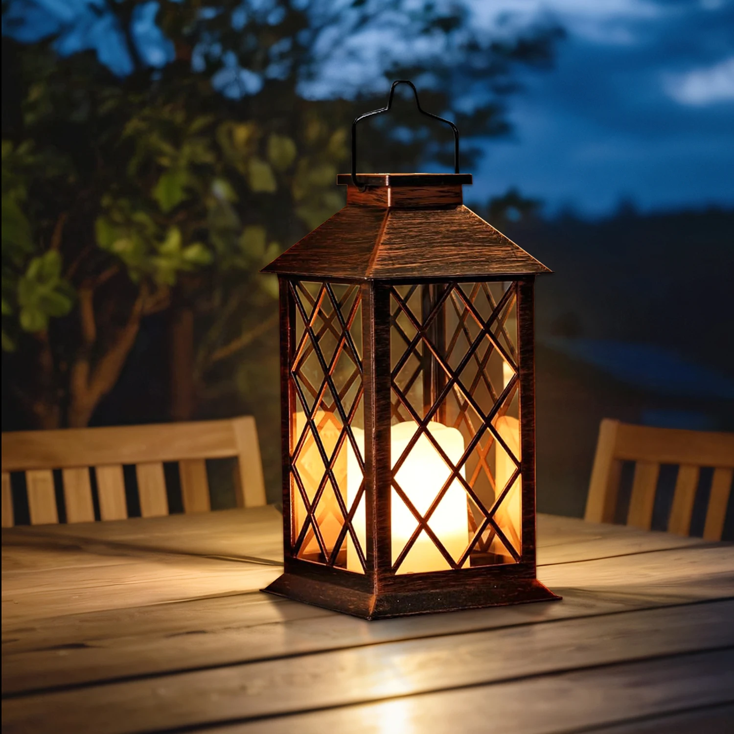 1 Pc Solar Hanging Lamp Flickering Flameless Candle Waterproof LED Light For GardenTable Patio Lawn Outdoor Party Decorative
