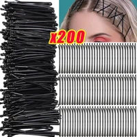 50-200 Uds Mini horquillas negras cortas para mujer horquilla Invisible en forma de U pasador de horquilla de Metal accesorios de peinado para niños