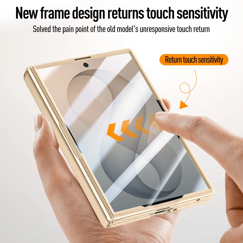 Anti-Slip Matte Business Case for Samsung Galaxy Z Fold 8 5G Fold8 Zfold8 with Glass Film