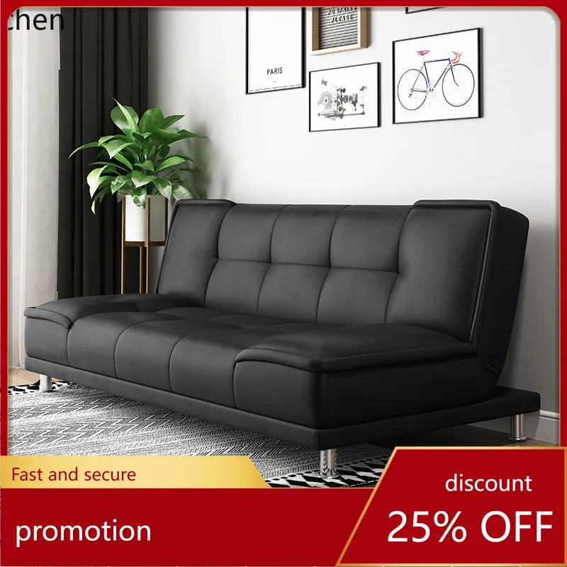 LXC Multifunctional Office Folding Sofa Bed Living Room Seating and Sleeping Home Use Three Double Leather Sofa