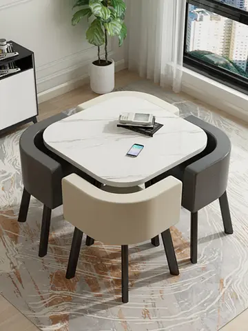 테이블 커피 찻상 사이드 테이블 럭셔리 다이닝 의자 가구, 거실 홈 좌석 공간 레저 테이블 및 의자 세트