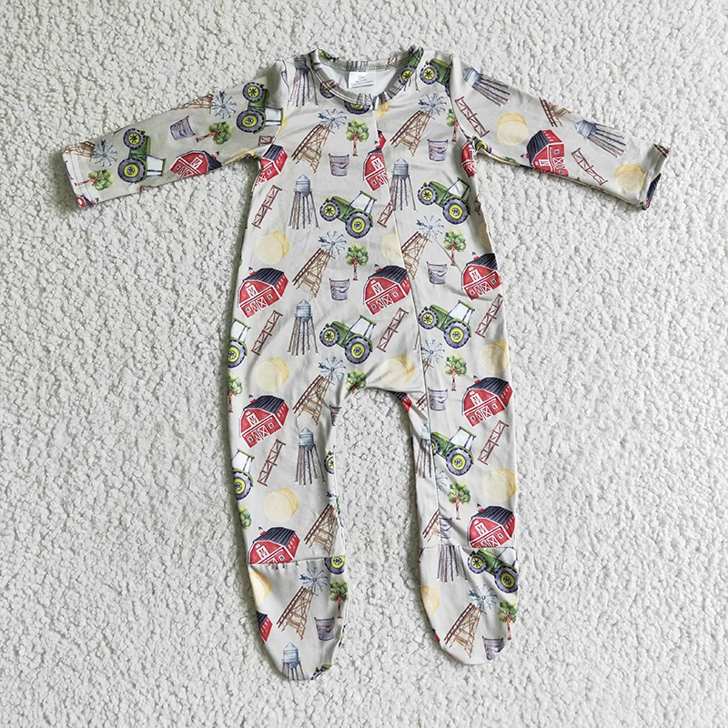 

Farm Life Zipper Romper Newborn Onesie Bodysuit Wholesale Baby Boy Snap Botton Jumpsuit Kid Toddler One-piece Clothes New Onesie