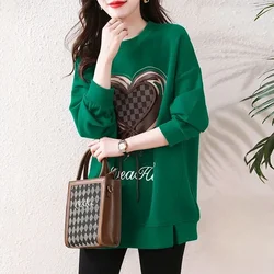 Pullover Graphic Long Loose Woman Tops Green Baggy Sweatshirt for Women Cheap High Quality M Basic Matching Dropshiping Novelty