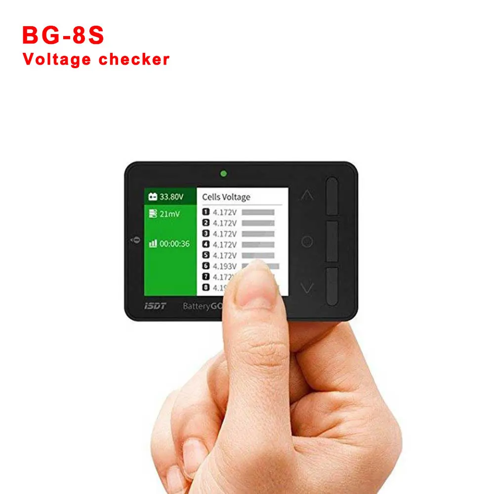 ISDT BG-8S Battery Meter, LCD Display Digital Battery Capacity Checker Battery Balancer Battery Tester for LiPo/Life etc