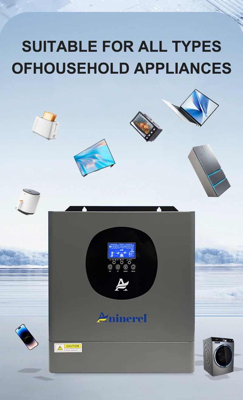 Aninerel 11KW 48V Parallel Dual MPPT 160A Netzunabhängiger Solar-Wechselrichter mit Dual-Ausgang PV 500VCD, integriertem WLAN, 6.2KW 48V IP54, reiner Sinuswelle 230V für den Heimgebrauch – Detail 19