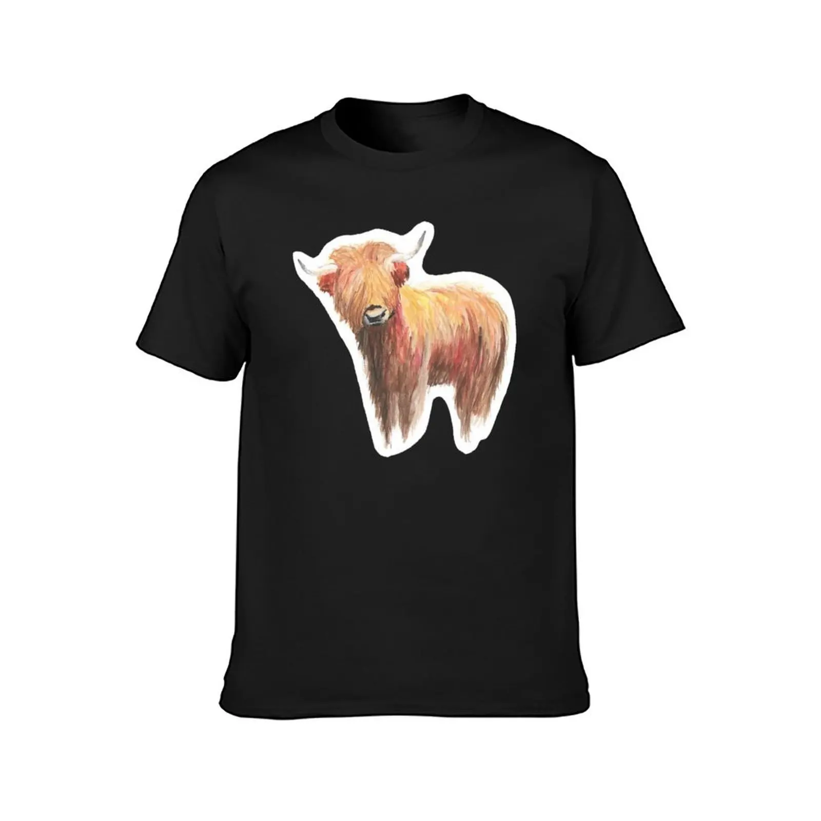 highland cow T-Shirt plus sizes sports fans plain black t shirts men