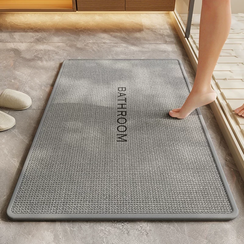 Square bathroom non-slip mat woven printed foot mat toilet absorbent mat entrance mat