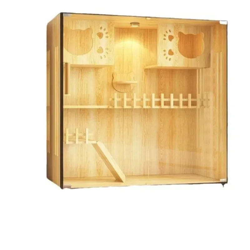 

Customizable Hot Sale Fashion Animal Modern Cat Villa Condo Durable Wood Large Tall Show Cage for Living Room