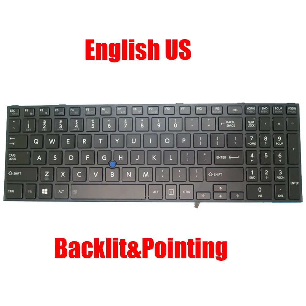 

English US Laptop Keyboard For Toshiba For Tecra A50-C Z50-C For Satellite Pro R50-C A50-C A50-E Black With Backlit&Pointing New