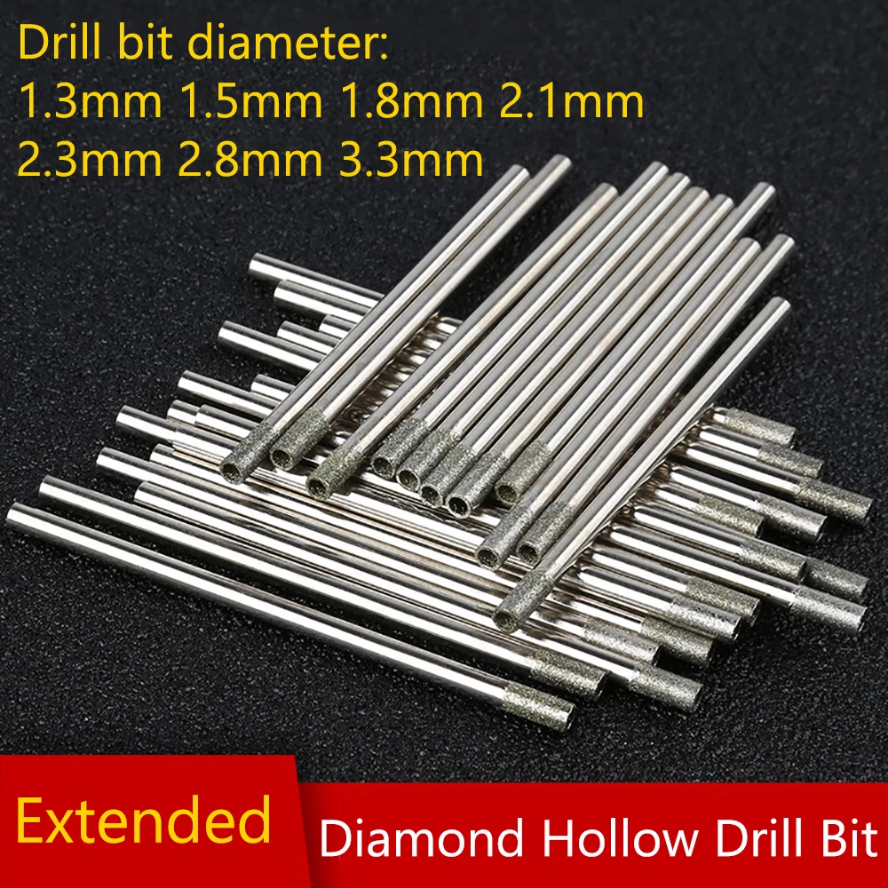 

1,3 мм-3,3 мм корончатые сверла с алмазным покрытием, кольцевая пила, стеклянная плитка, керамический мрамор, Прямая поставка, удлиненное алмазное сверло с круглым хвостовиком