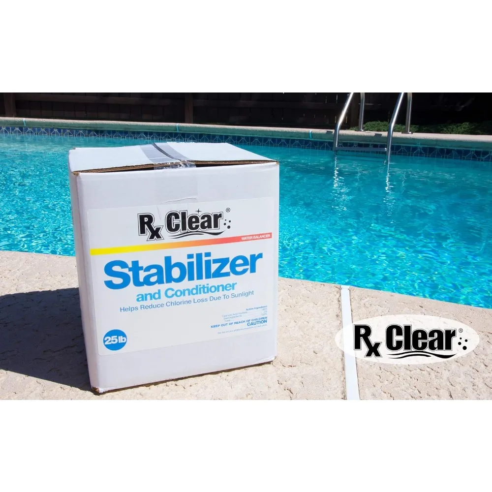 Estabilizador y acondicionador para piscina, equilibrador de agua, ácido cianúrico para piscinas, saneamiento duradero