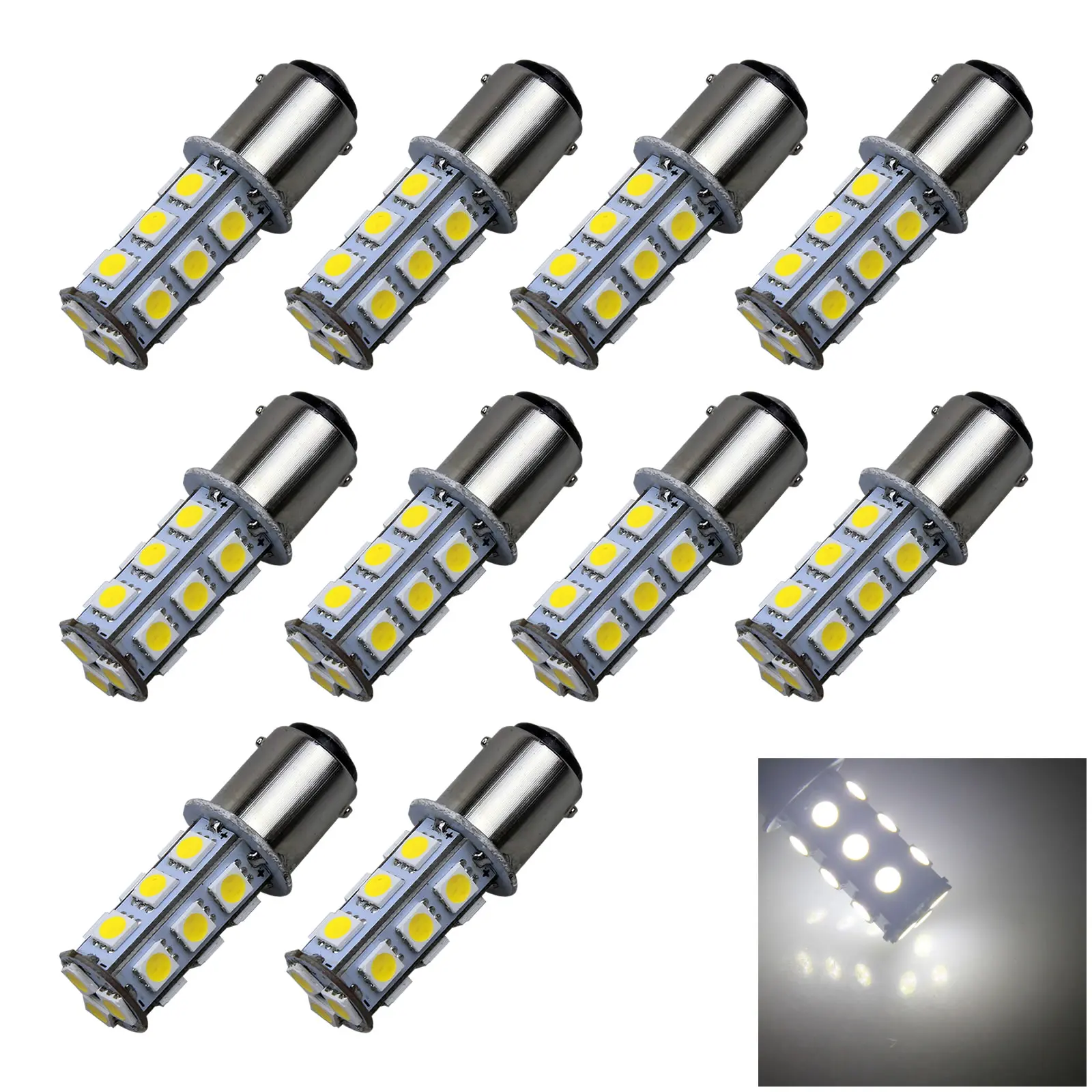 10x Белый RV BA15D угловая лампа заднего хода 18 5050 SMD светодиодный 1142 90 Z2851