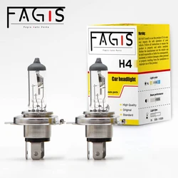 Fagis 2 PCS Dot H4 HB2 9003 P43T 12V 60/55W 3350K Warm White Auto Headlght Fog Lamps Car Halogen Bulb