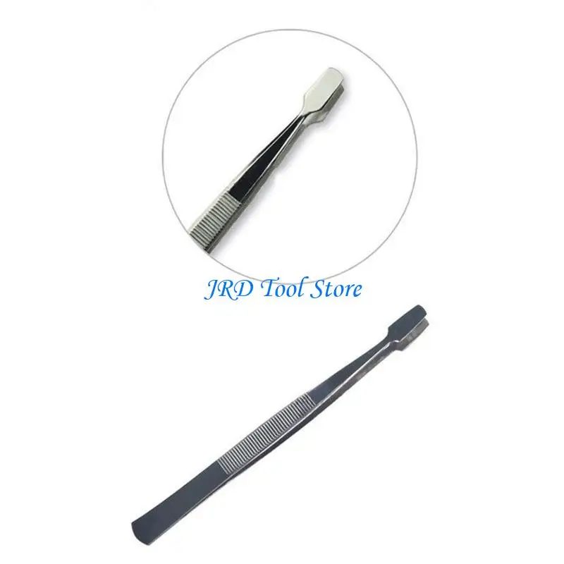

A2UD Stamp Tweezers Stamps Collecting Collection Philately Collector Tools Straight Tip Tongs Stainless Steel Anti-Slip Grip