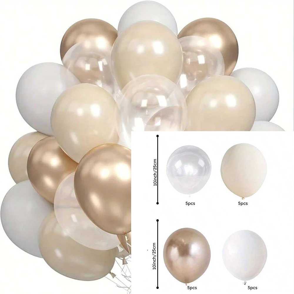 20 قطعة/مجموعة عارية الشمبانيا كريم أبيض شفاف بالونات اللاتكس لحفل الزفاف الذكرى السنوية المشاركة استحمام الطفل الديكور