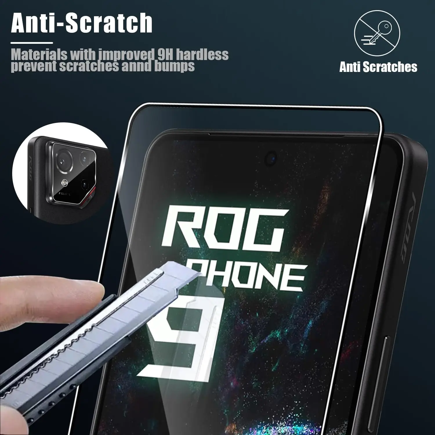 3Pcs Tempered Glass Screen Protector For Asus Rog Phone 9 8 Pro Gaming Phone HD Film Protection