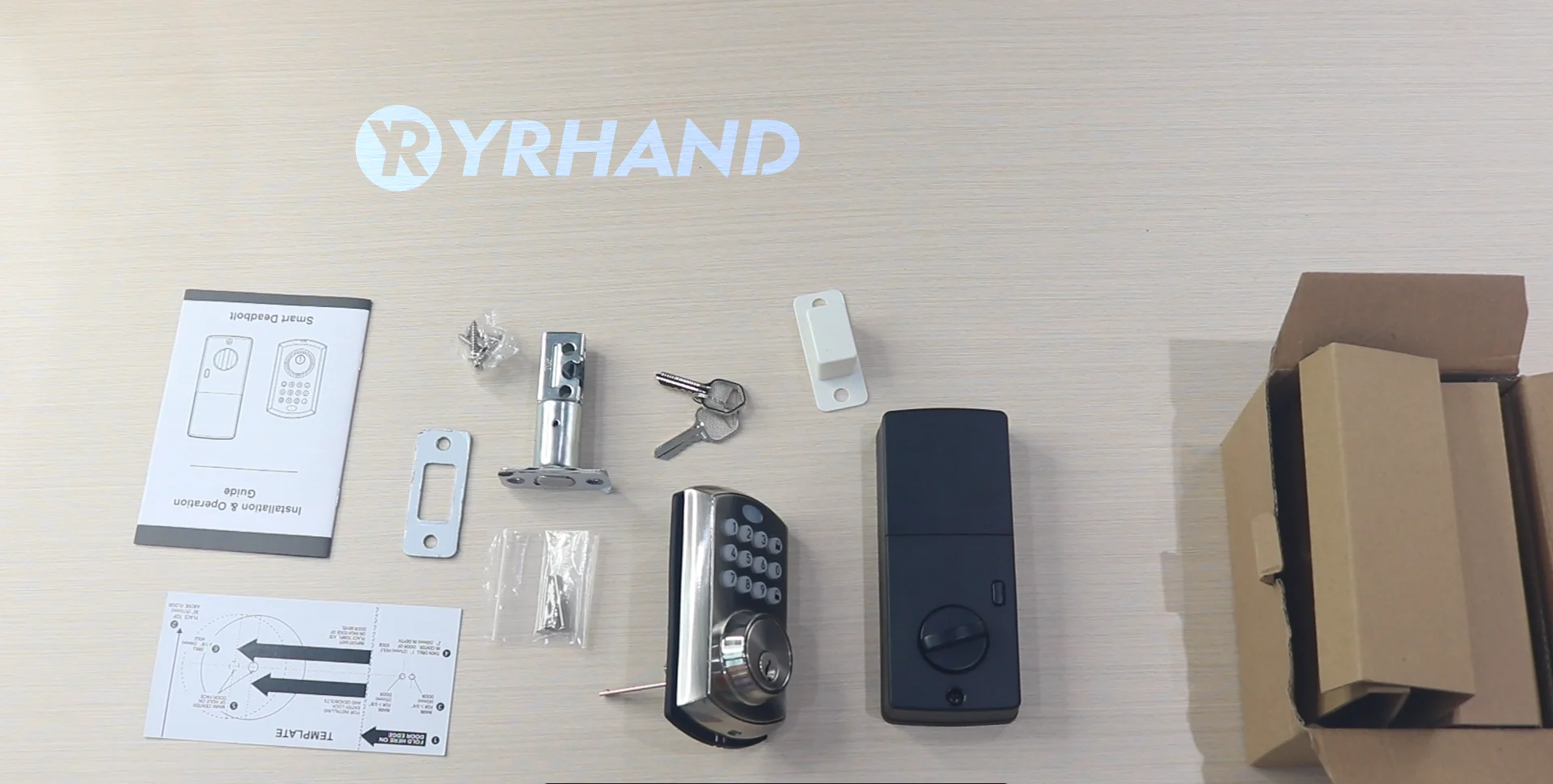 YRHAND Security Fechadura Eletronica wodoodporna karta NFC biometryczna zasuwa bezkluczykowa automatyczna blokada bez uchwytu inteligentny zamek Tuya