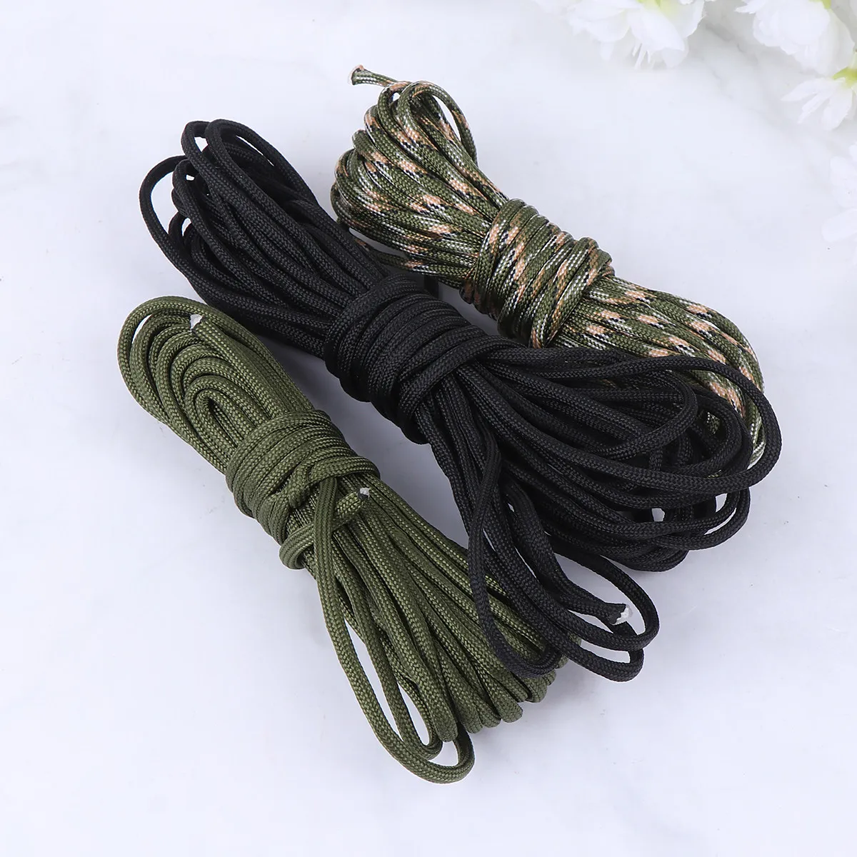 3Pcs 8M 5Mm High-Toughness Weather-Resistant Braided Nylon Rope Multi-Use DIY Weaving Rope for Bracelet Necklace Pendant