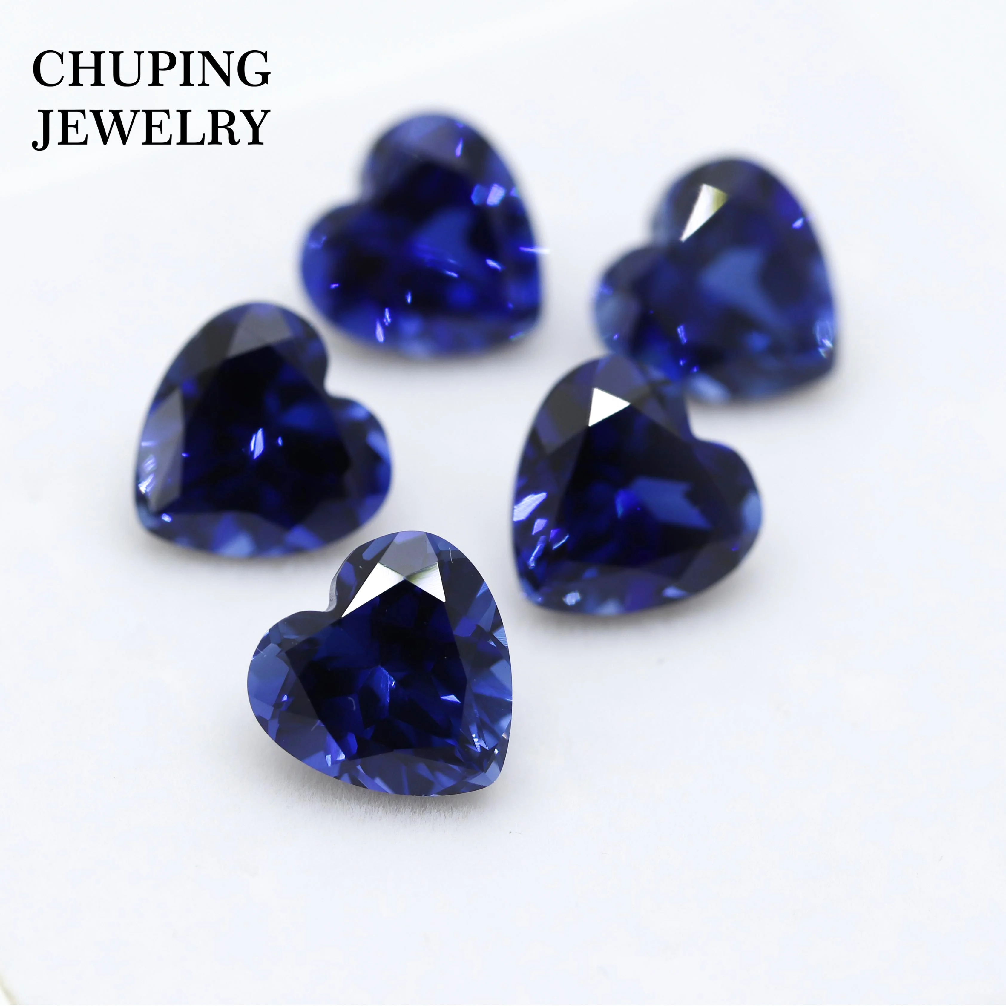 

ChuPing Heart Shape Lab Royal Blue Flame Melted With Selectable AGL Certificate Loose Royal Blue Gemstones For Jewelry Maing