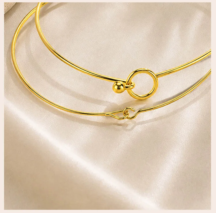 DIY-Anhänger-Halskette, 18K vergoldeter Edelstahl-Draht-Choker, Großhandelsschmuck für individuelle Kombinationen – Detail 5