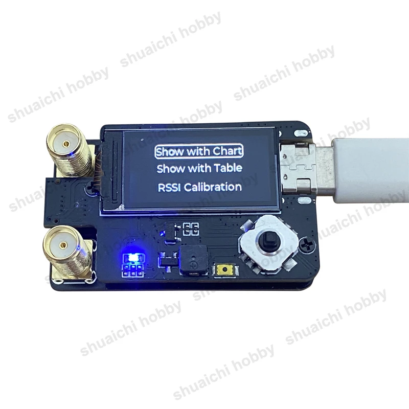 1 ชิ้น 4.9G/5.8G/6.1G SMA-F ตัวรับสัญญาณแบบเสาอากาศคู่พร้อมหน้าจอ พอร์ต USB โมดูลรับสัญญาณในตัวสำหรับแว่นตา DJI/Fatshark/HDZERO