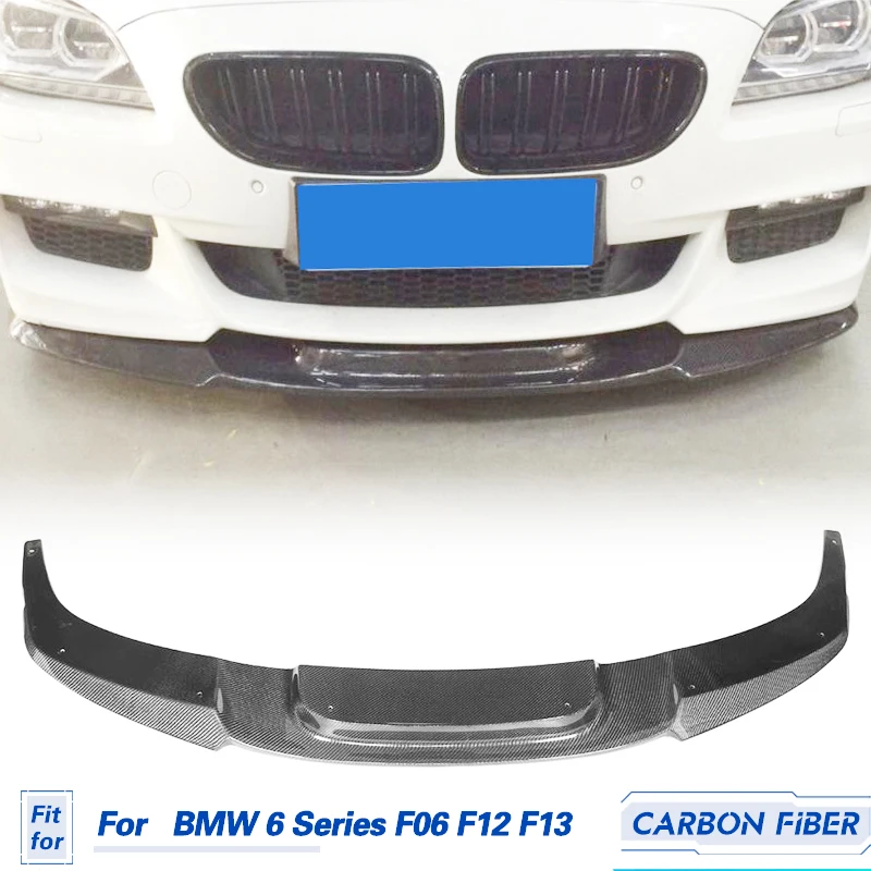 Car Front Bumper Lip Spoiler Carbon Fiber for BMW 6 Series F06 F12 F13 M Sport 640i 2012-2017 Front Lip Chin Apron Body Kit FRP