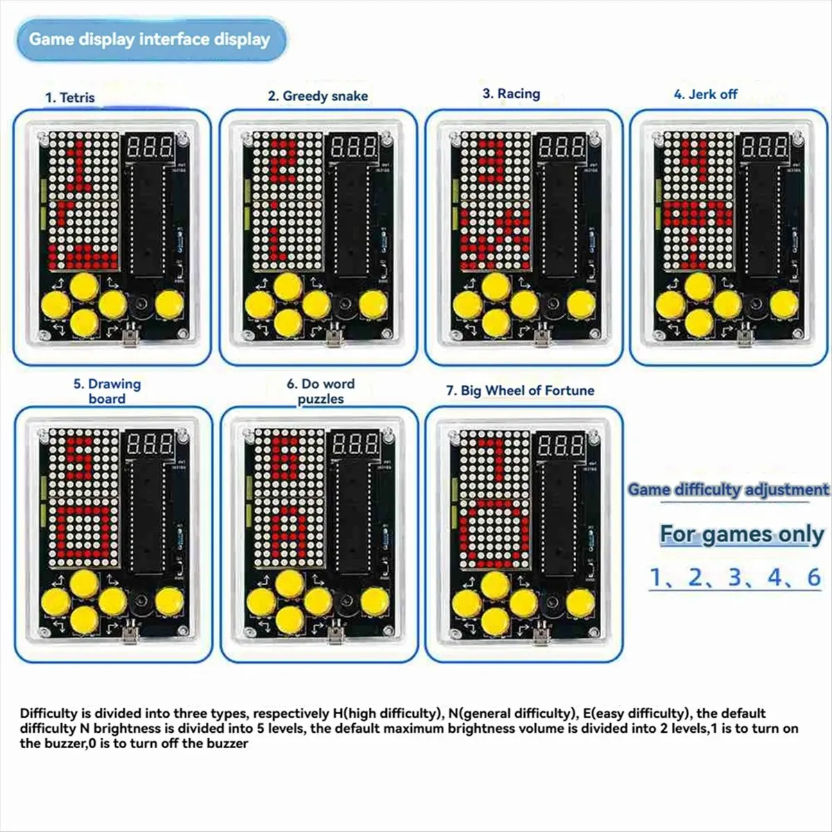 A40I Game Console Production Kit DIY 51 Single-Chip Game Kit Classic Game Soldering Electronic Machine Game Set Clear Shell