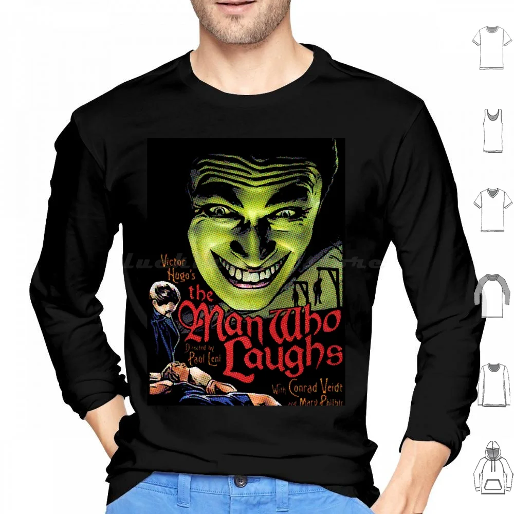 El Hombre Que Ríe (1928) Sudadera con Capucha de Algodón de Manga Larga, Diseño de Película, Sonrisa, Hollywood, Ríes, Cine, Retro, Cine Silencioso, Sonrisa, Hugo