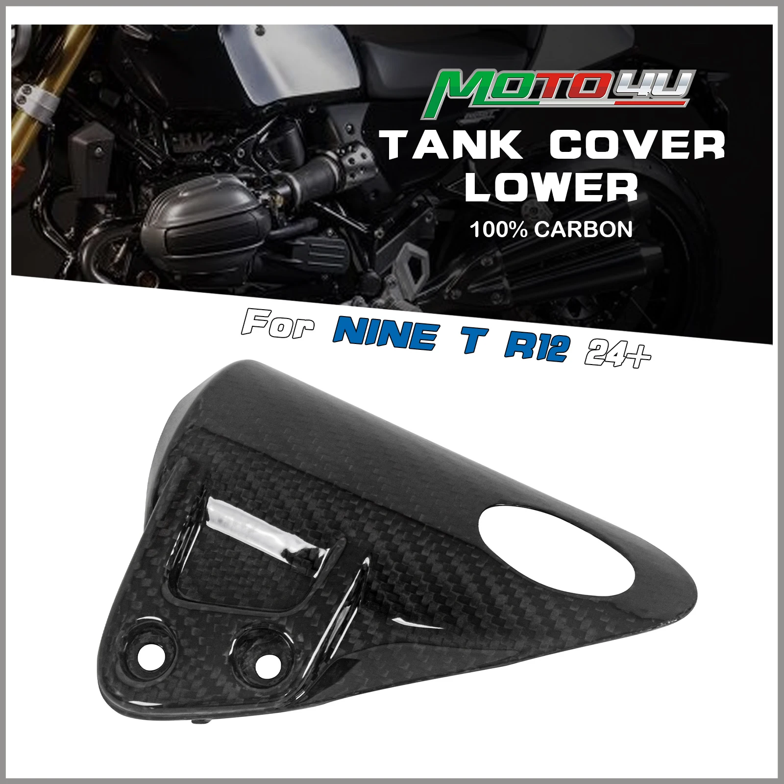 For BMW R12 R 12 NINE T 2024 2025 100% Carbon Fiber Tank Cover Lower Motorcycle Fairing Panel