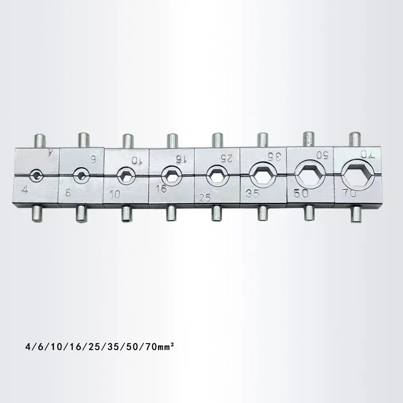 

Серебристая гидравлическая пресс-форма YQK-70 для обжима квадратных клемм, медно-алюминиевая насадка для прессования, аксессуар 4-70