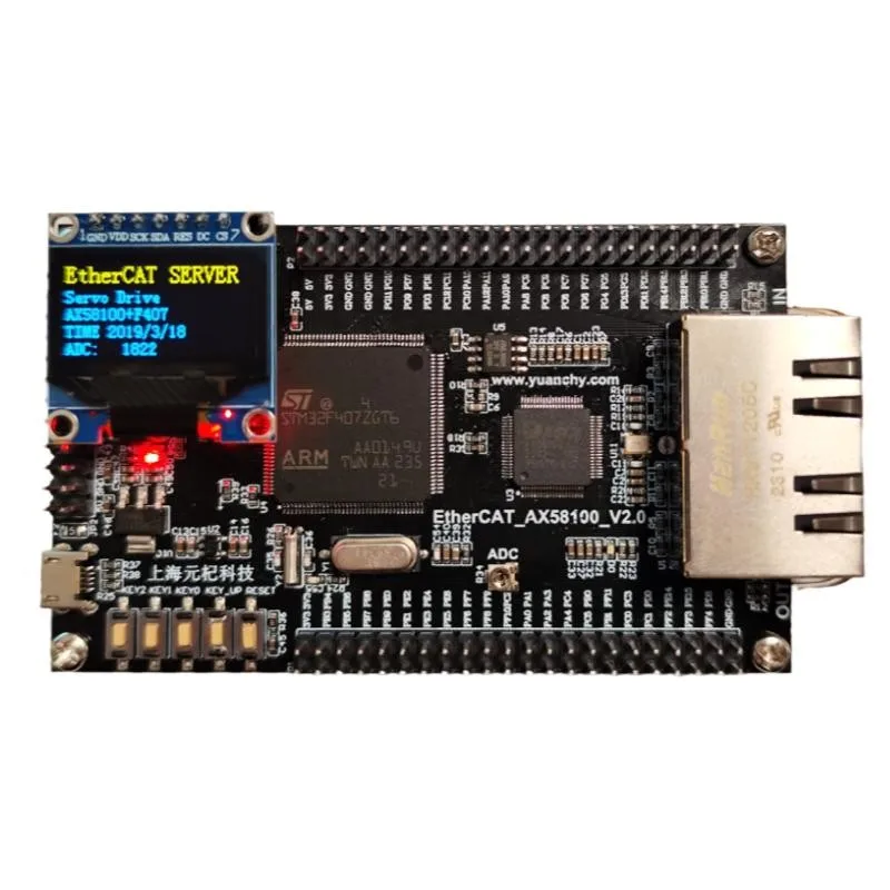 AX58100+STM32F407 EtherCAT slave development board servo CIA402 learning board