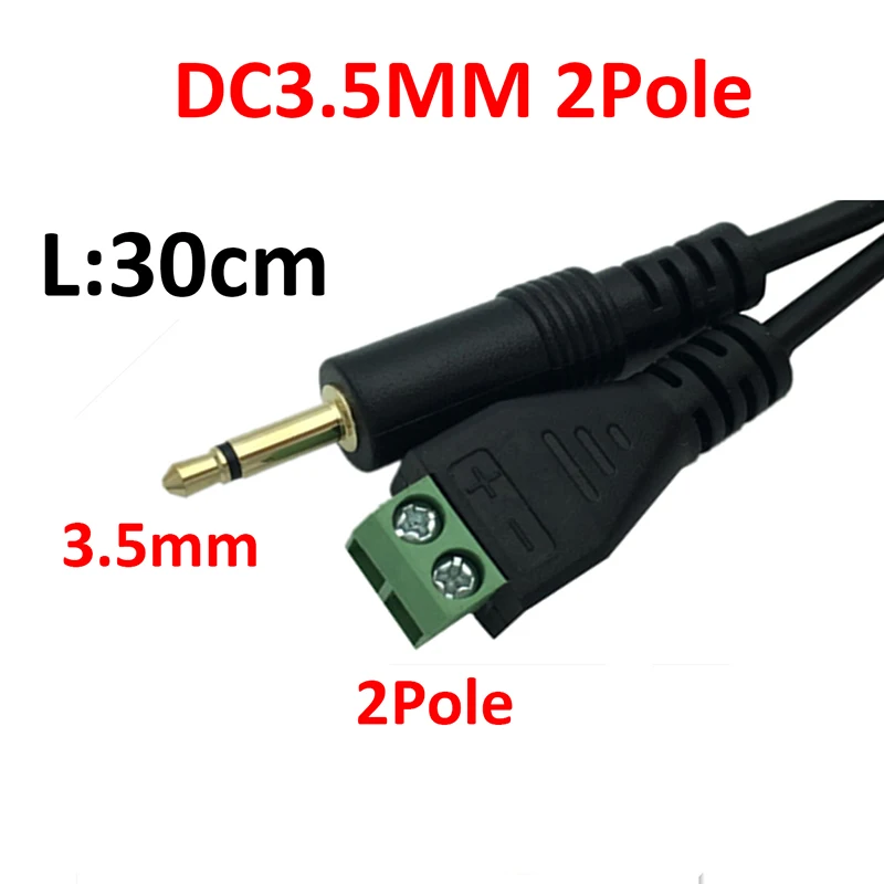 1PCS 30CM 3.5mm*2/3/4pole stereo male to AV screw video balun terminal 3.5 audio jack 3-pin male terminal block plug connector