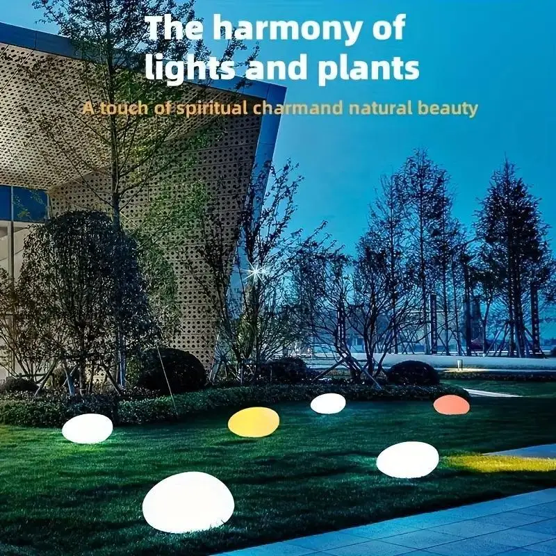 光るソーラーペブルライト 屋外防水 ガーデンロック コブルストーン ランドスケープライト クリスマス ハロウィン パーティーデコレーション用