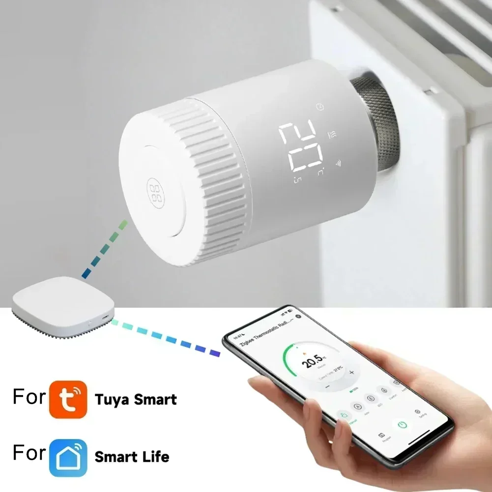 

Для Tuya для Zigbee WiFi Smart TRV клапан контроля температуры с возможностью дистанционного управления и защитой от замерзания для отопления