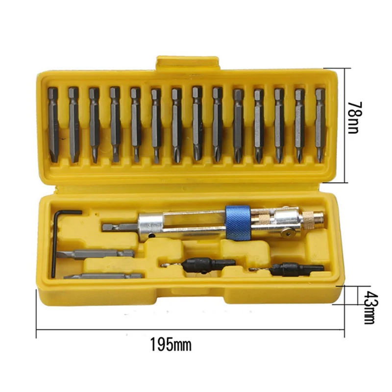 Y51A-20-Piece Set Of High-Speed Steel Bit Batch Head Combination Set Wind Batch Dual-Purpose Screwdriver Durable