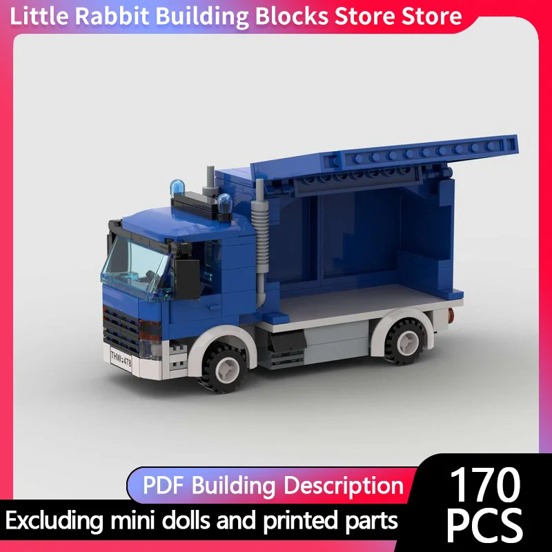 City Car Model MOC Building Bricks Truck With Tarpaulin And Hoops Modular Technology Children Holiday Gifts Assemble Toys Suit