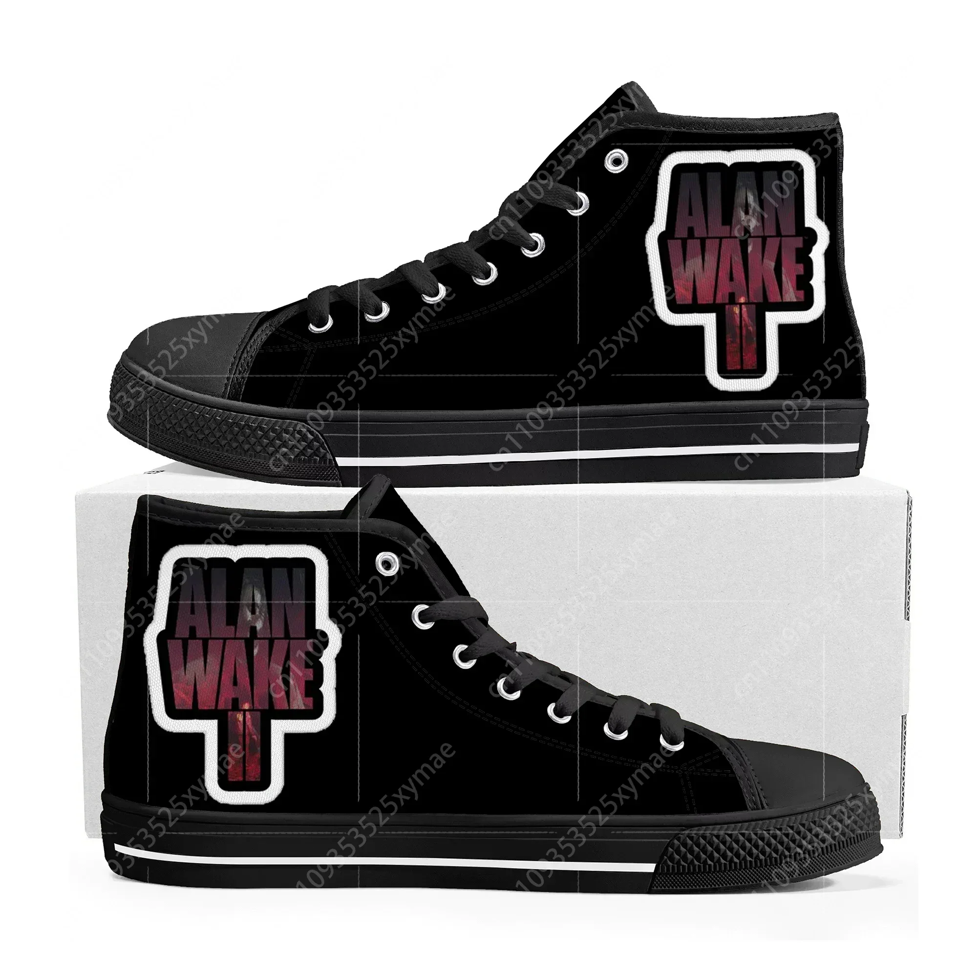 Alan Wake2 High Top Sneakers Hot 3D Game Mens Womens Teenager Fashion High Quality Canvas Sneaker Custom Built Couple Shoes