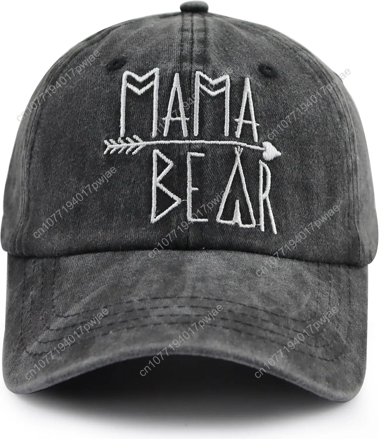 KKMKSHHG Унисекс Джинсовая шапка Mama Bear Регулируемая бейсболка из потертого хлопка для папы